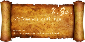 Körmendy Zsófia névjegykártya