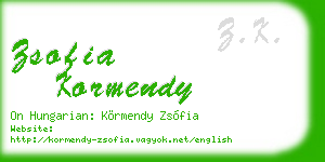 zsofia kormendy business card
